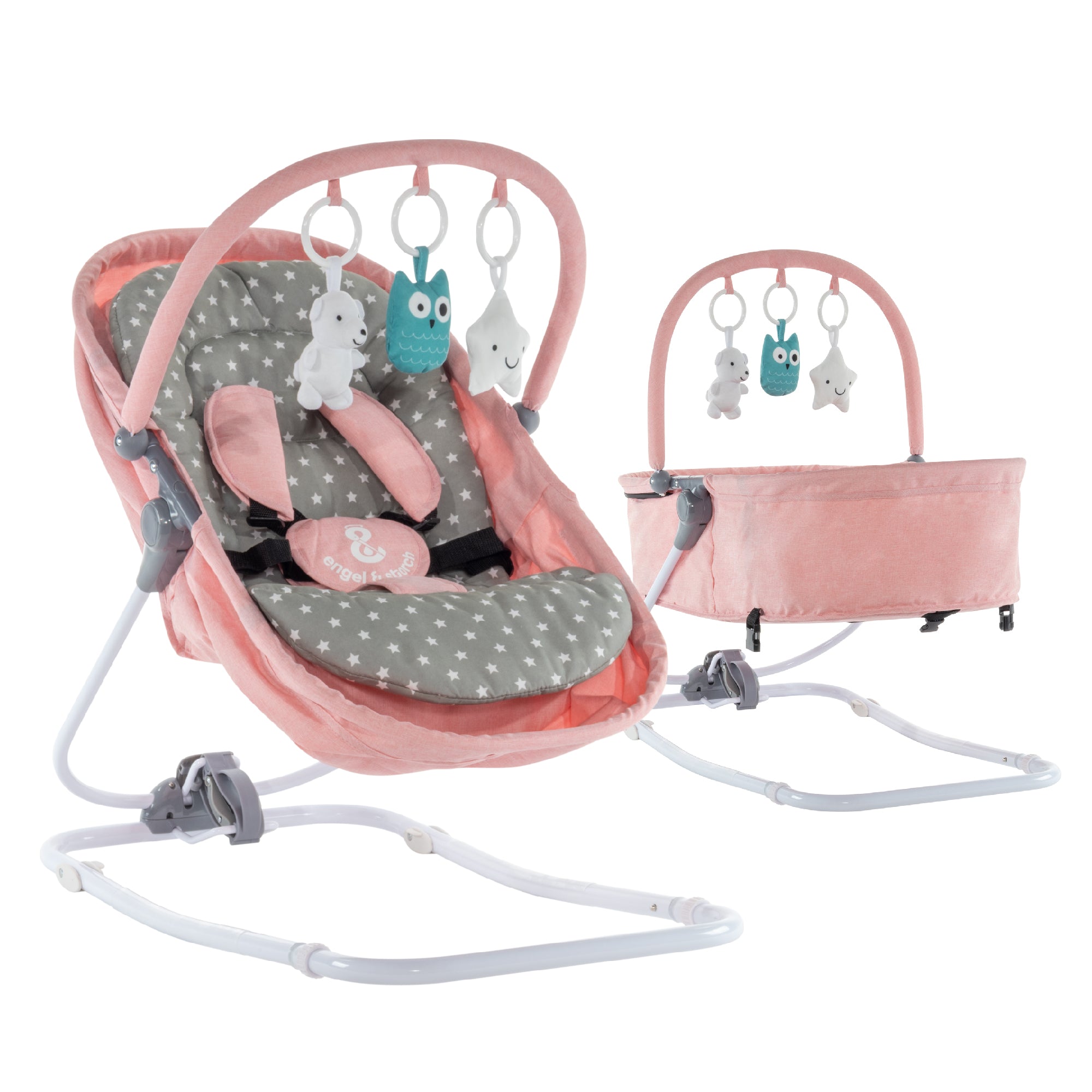 VIGO - Espreguiçadeira & Berço com Cobertura e Arco de Brincar Removivél