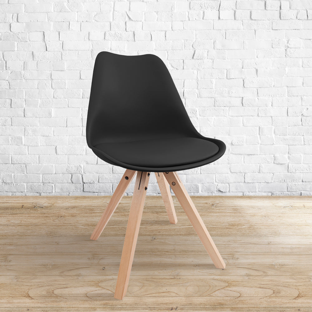 TAVORA - Cadeira de refeição preta, conjunto de 4