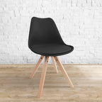 TAVORA - Cadeira de refeição preta, conjunto de 4