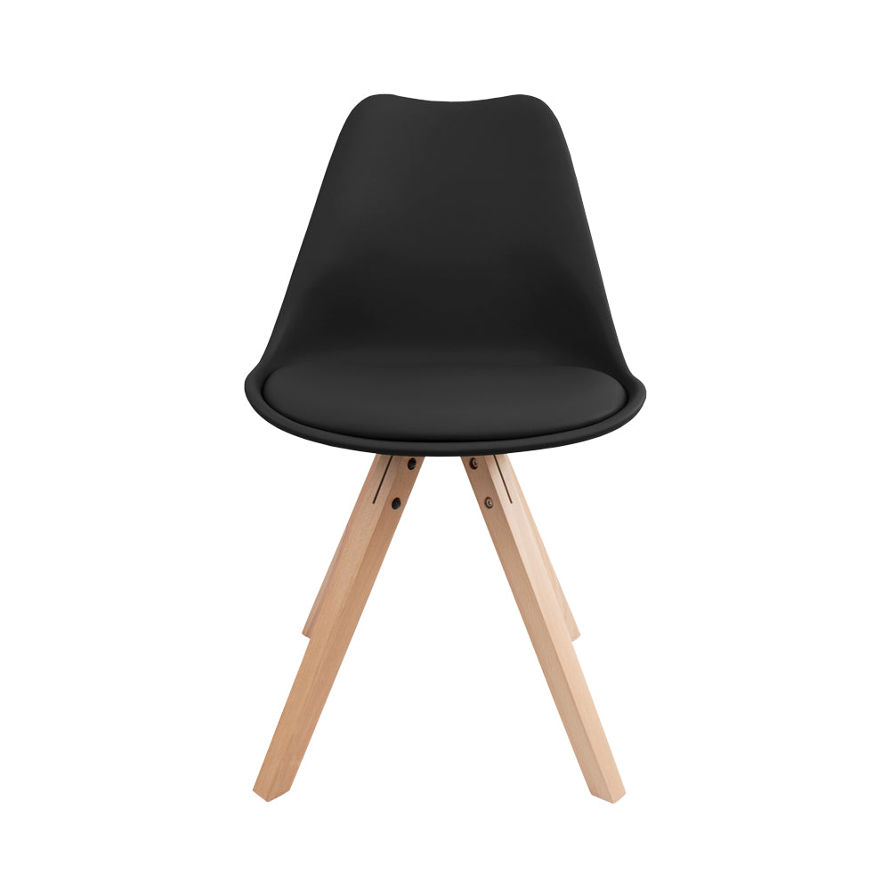 TAVORA - Cadeira de refeição preta, conjunto de 4