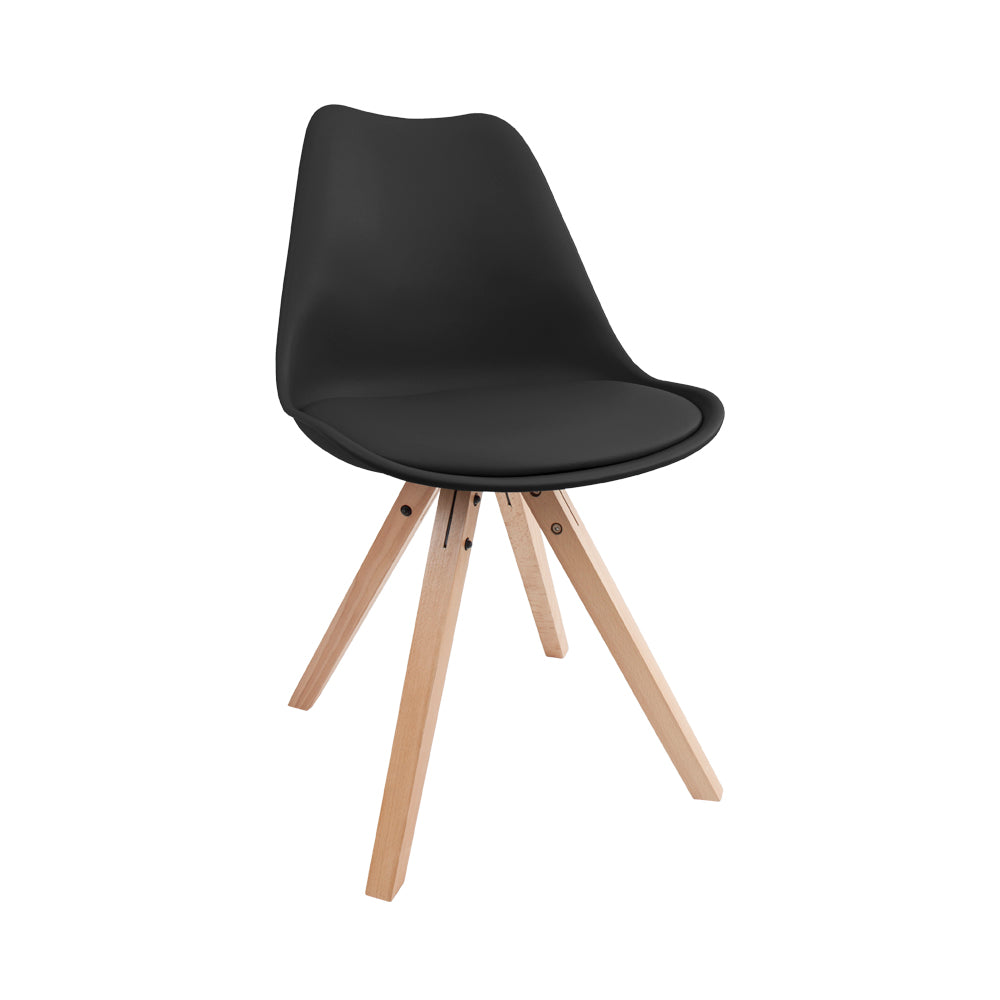 TAVORA - Cadeira de refeição preta, conjunto de 4