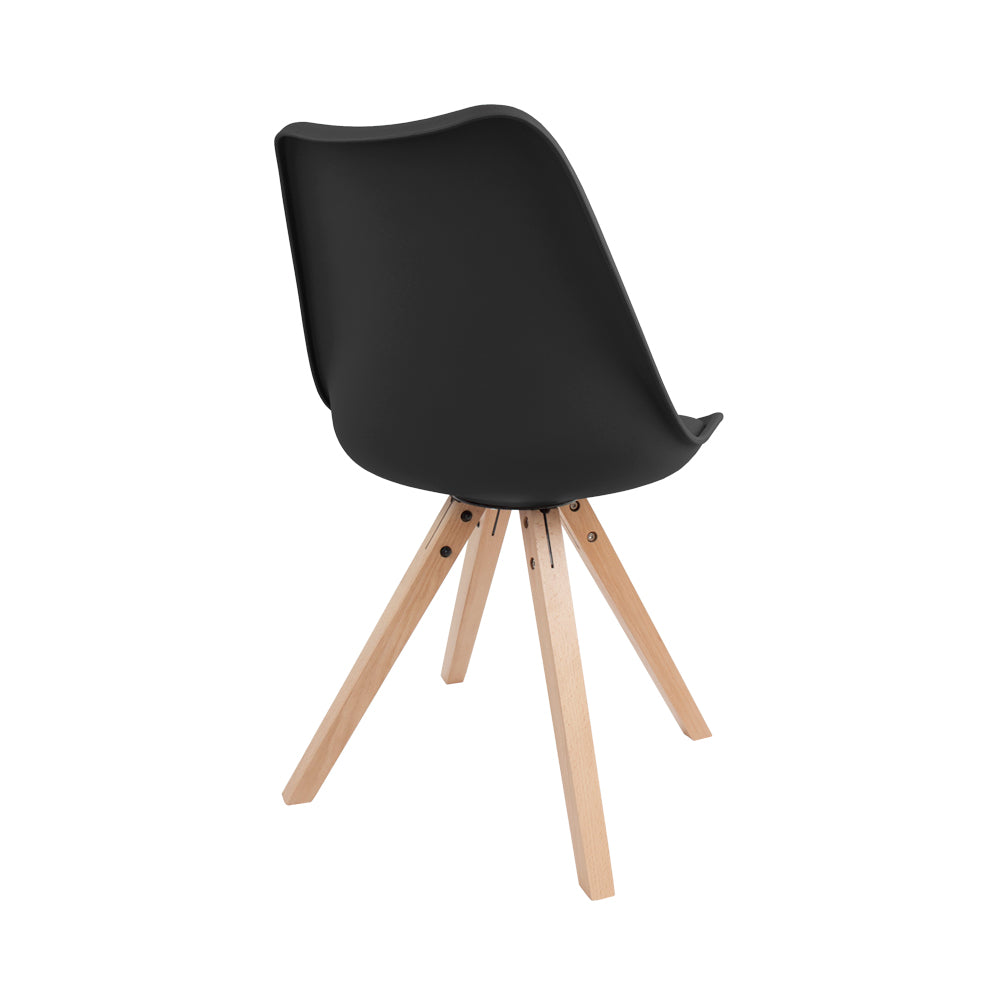 TAVORA - Cadeira de refeição preta, conjunto de 4