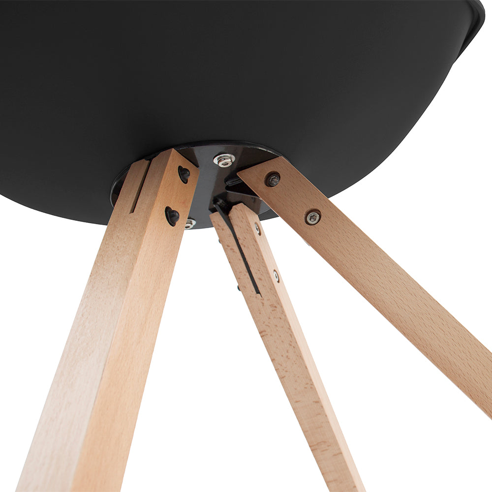 TAVORA - Cadeira de refeição preta, conjunto de 4