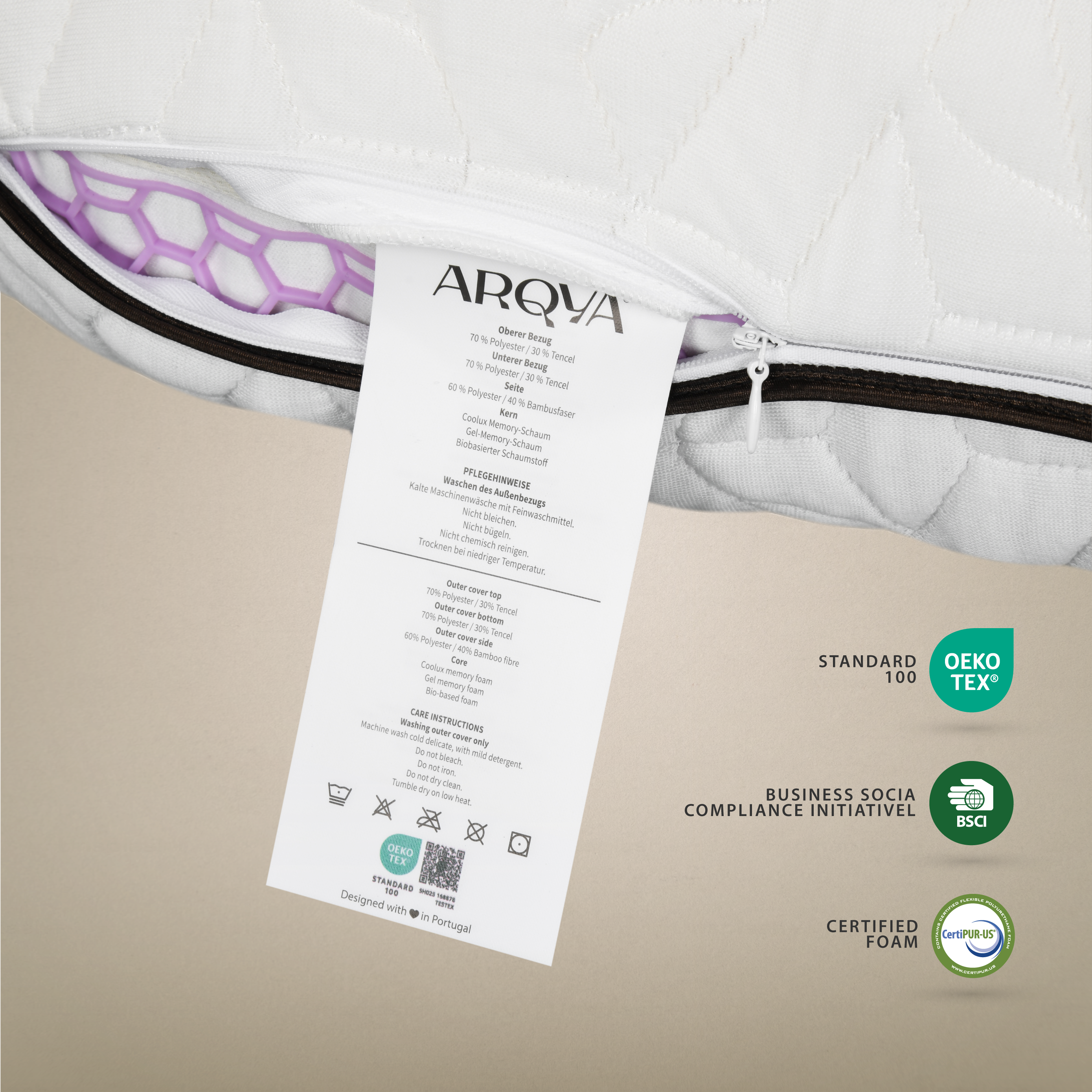 TETSU Almofada Ajustável | Espuma Refrescante Multicamadas, Suporte Personalizável, Desempenho de Dupla Face