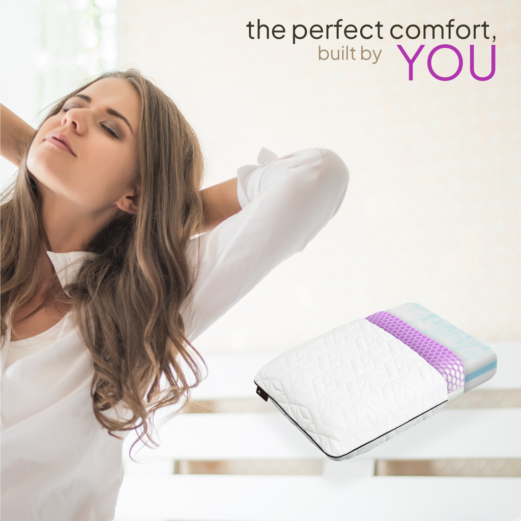 TETSU Almofada Ajustável | Espuma Refrescante Multicamadas, Suporte Personalizável, Desempenho de Dupla Face