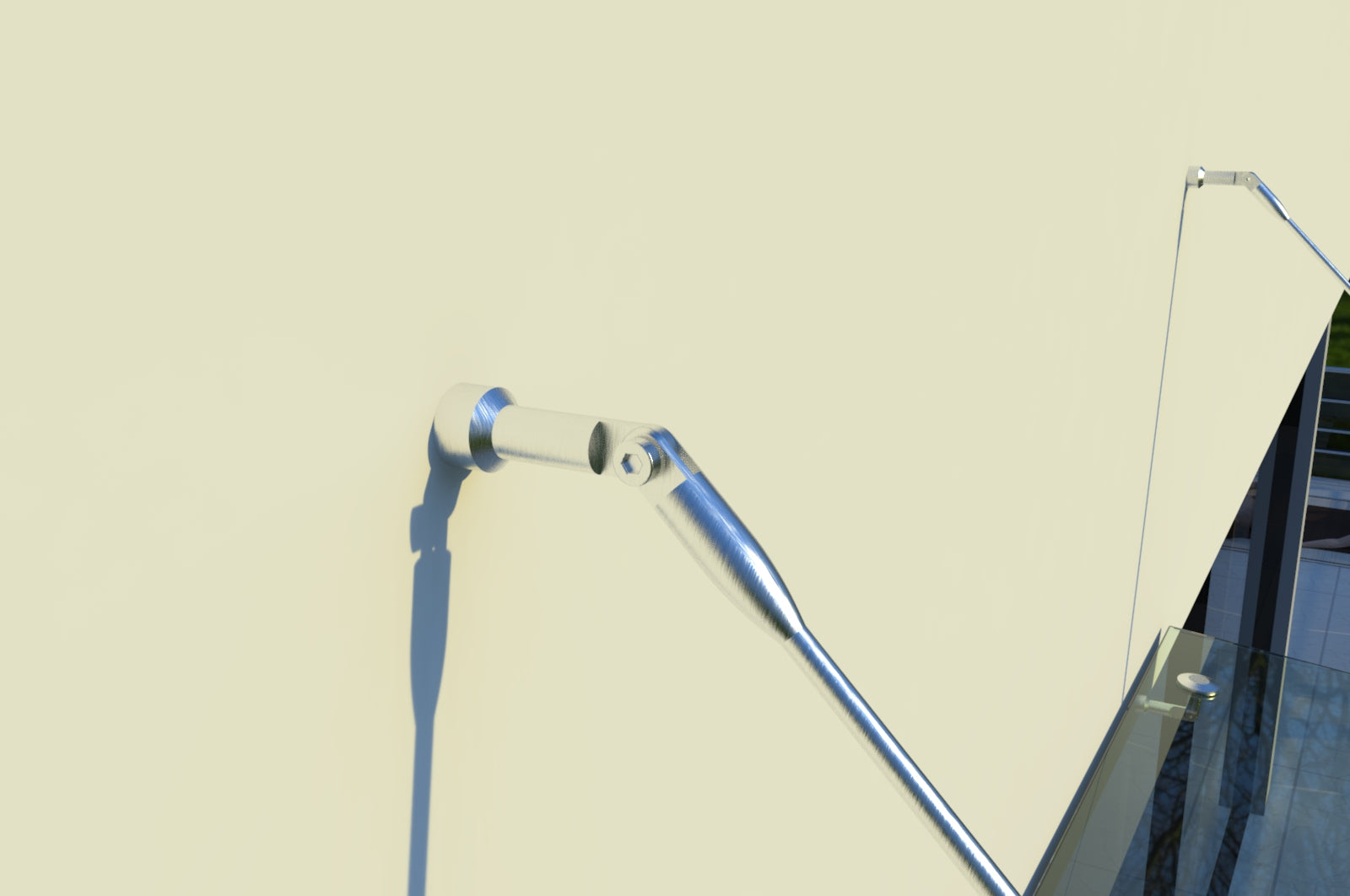 Tejadillo em Vidro Laminado de Segurança 13 mm com Suportes em Inox – Transparente, Escuro ou Satinado