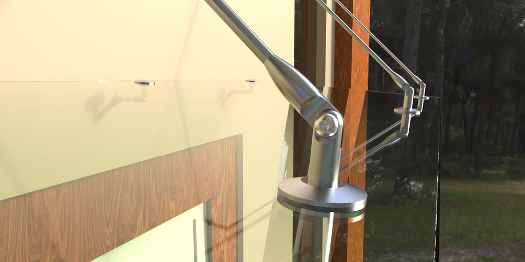 Tejadillo em Vidro Laminado de Segurança 13 mm com Suportes em Inox – Transparente, Escuro ou Satinado