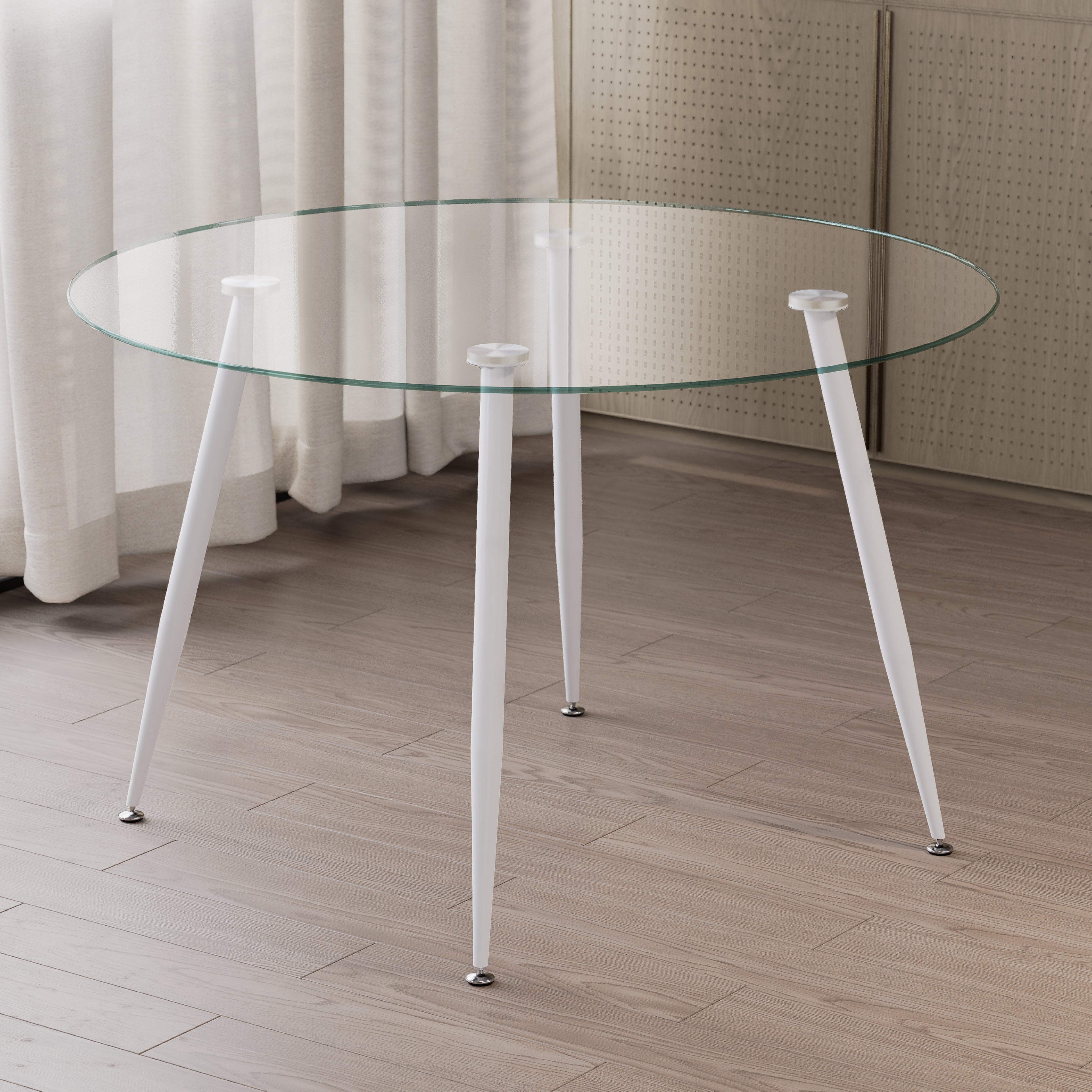 CORIN - Mesa de jantar com tampo de vidro