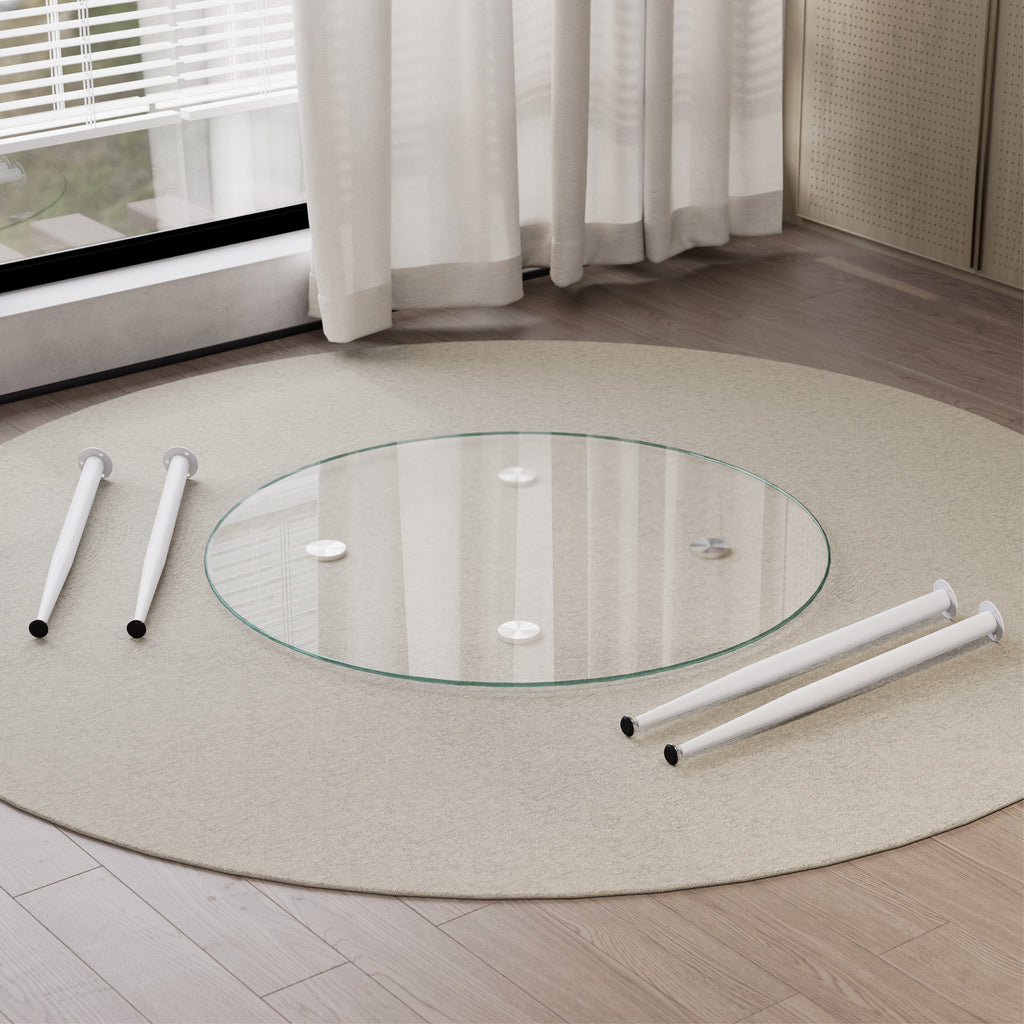 CORIN - Mesa de jantar com tampo de vidro