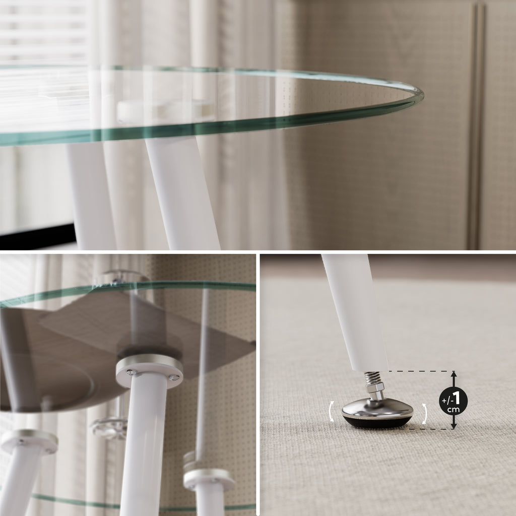 CORIN - Mesa de jantar com tampo de vidro