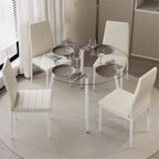 CORIN - Mesa de jantar com tampo de vidro