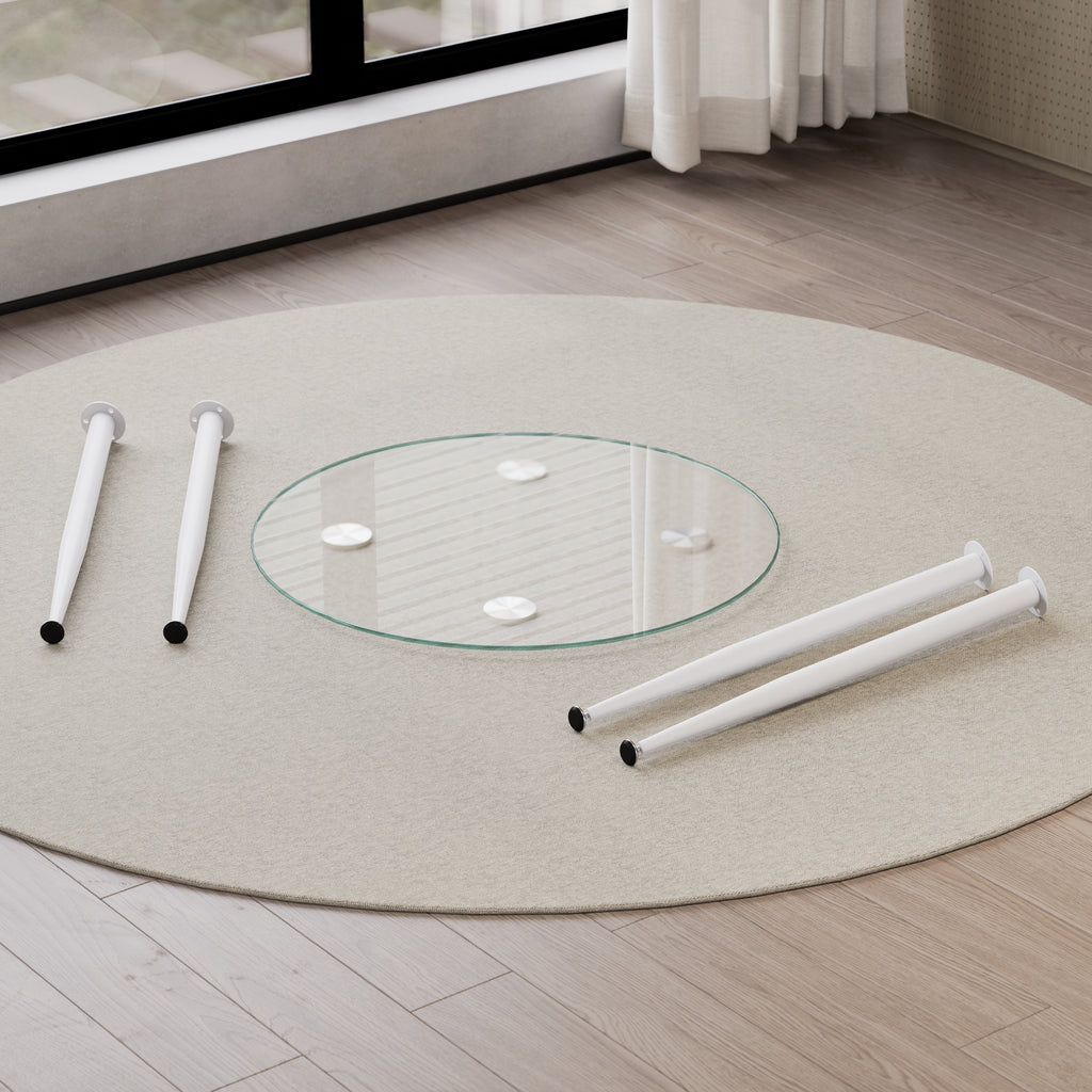 CORIN - Mesa de jantar com tampo de vidro