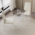 CORIN - Mesa de jantar com tampo de vidro