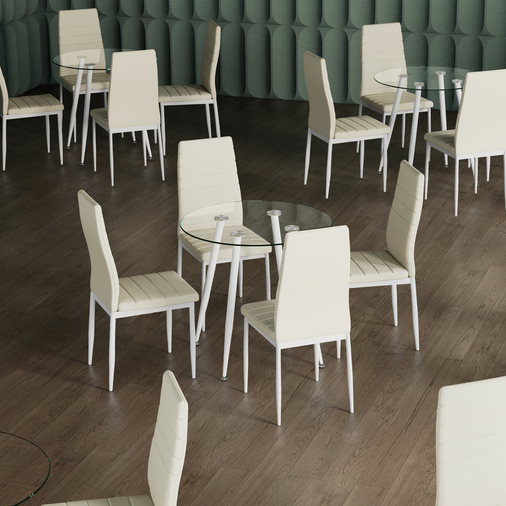 CORIN - Mesa de jantar com tampo de vidro