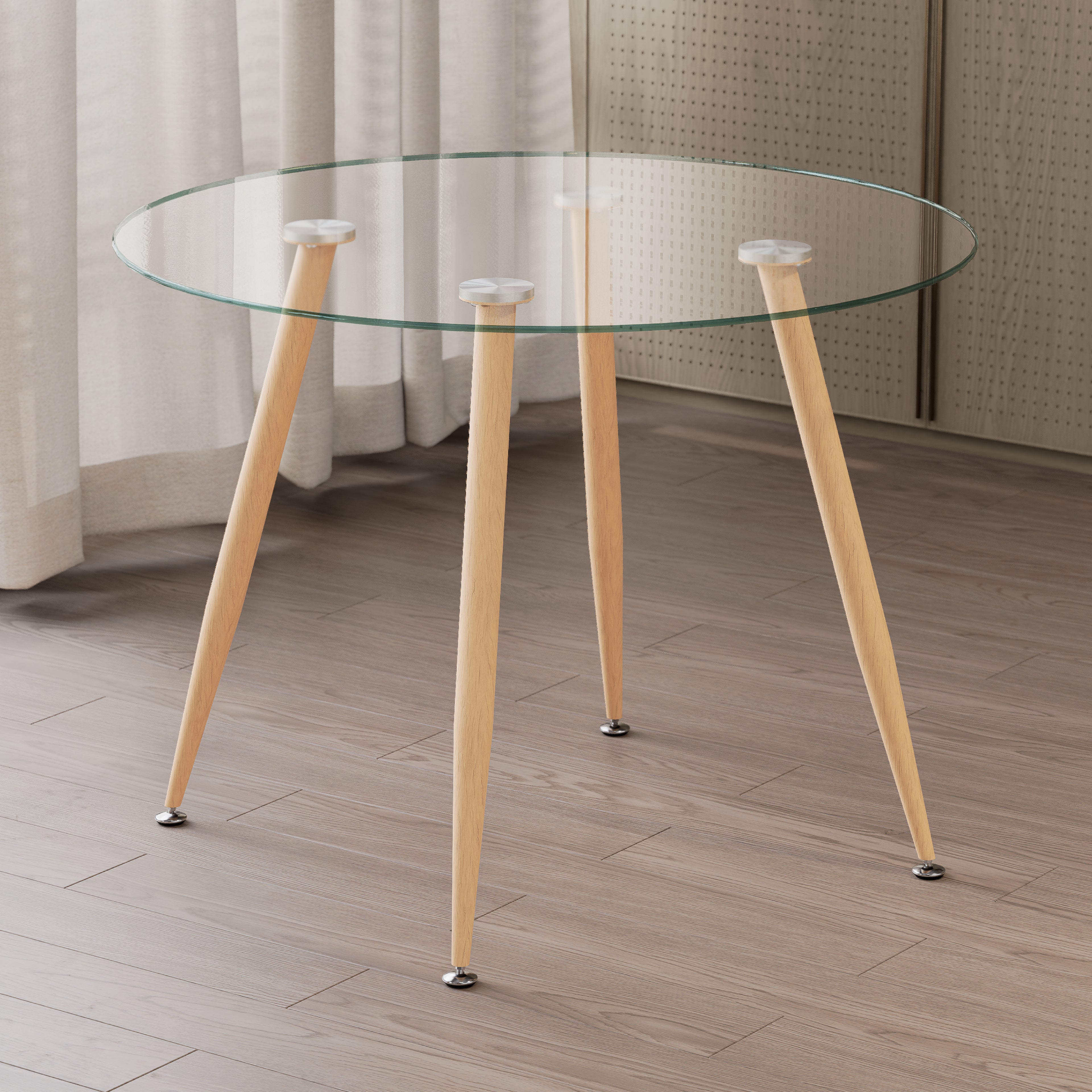 CORIN - Mesa de jantar com tampo de vidro