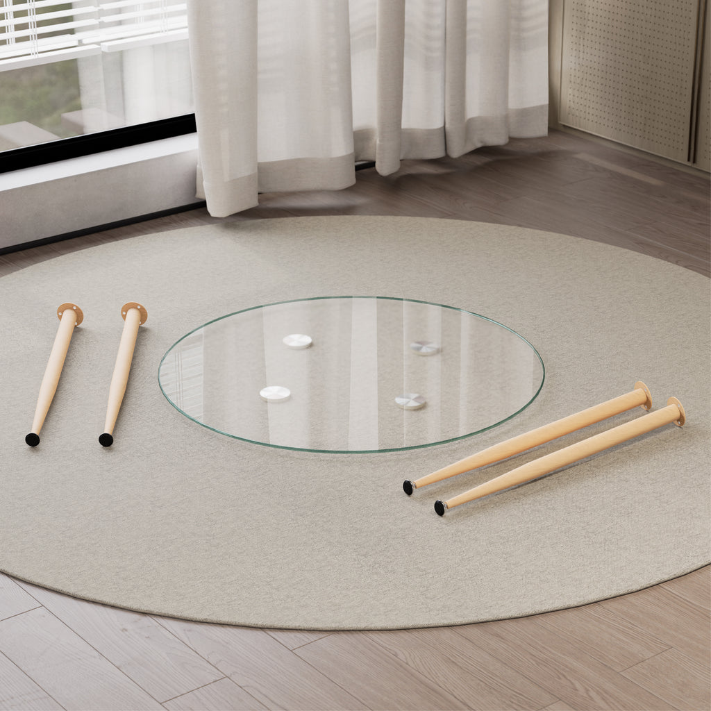 CORIN - Mesa de jantar com tampo de vidro