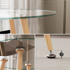 CORIN - Mesa de jantar com tampo de vidro