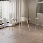 CORIN - Mesa de jantar com tampo de vidro