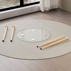 CORIN - Mesa de jantar com tampo de vidro