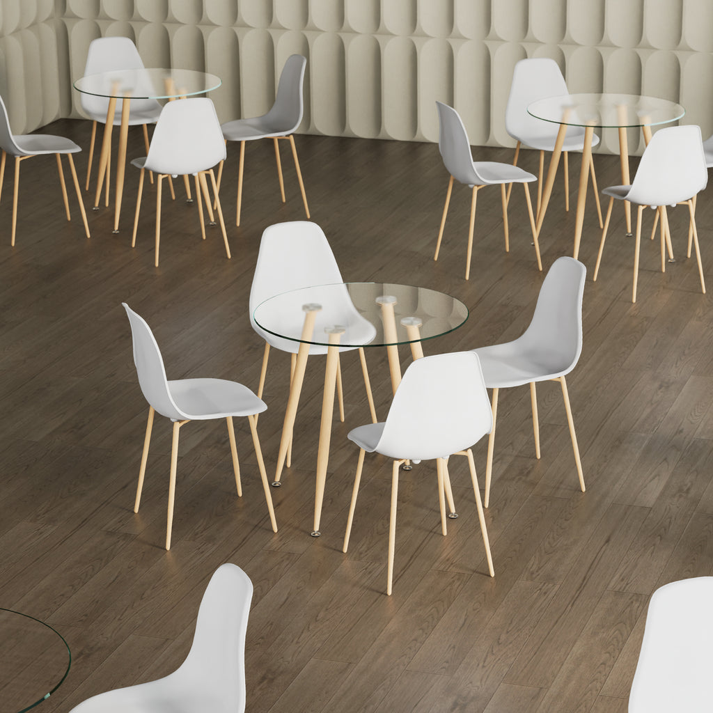 CORIN - Mesa de jantar com tampo de vidro