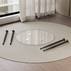 CORIN - Mesa de jantar com tampo de vidro