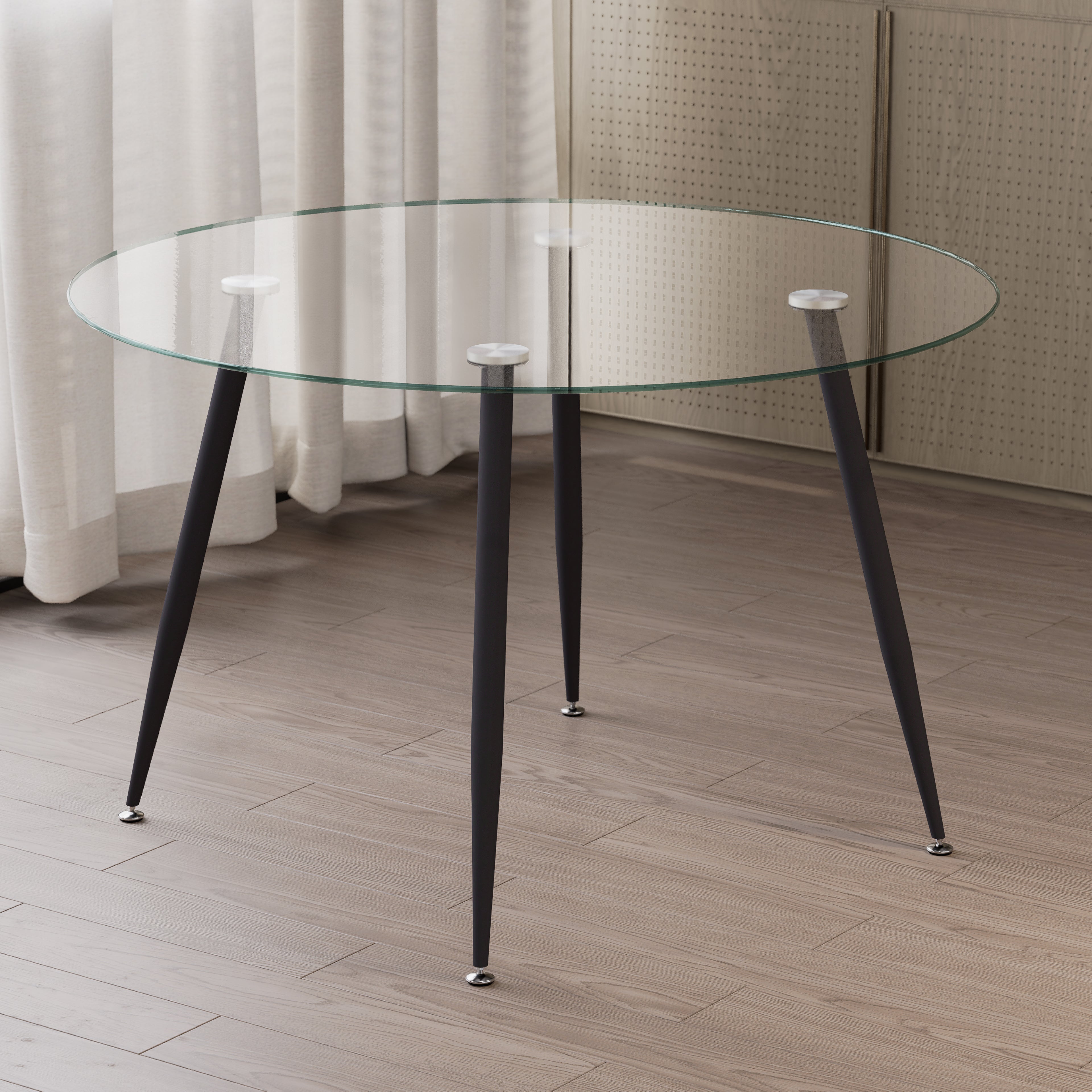 CORIN - Mesa de jantar com tampo de vidro