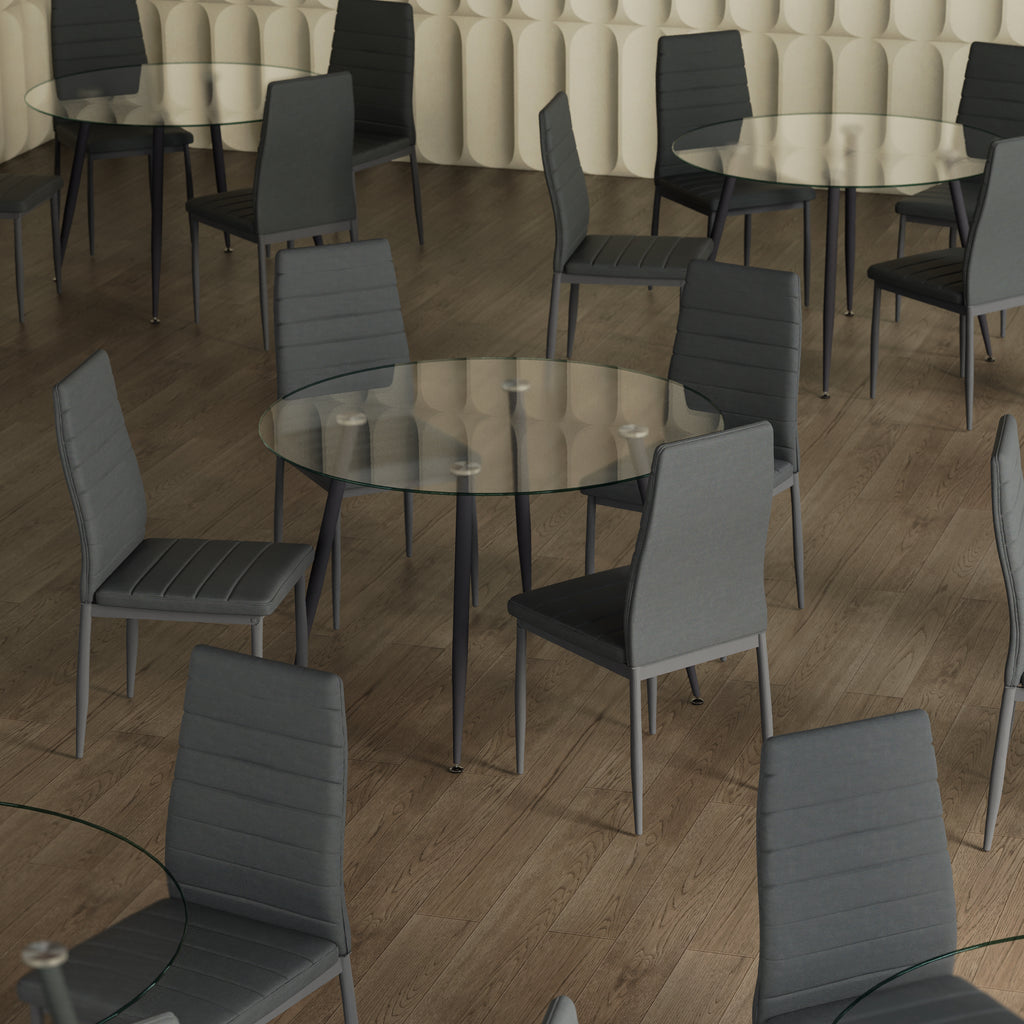 CORIN - Mesa de jantar com tampo de vidro