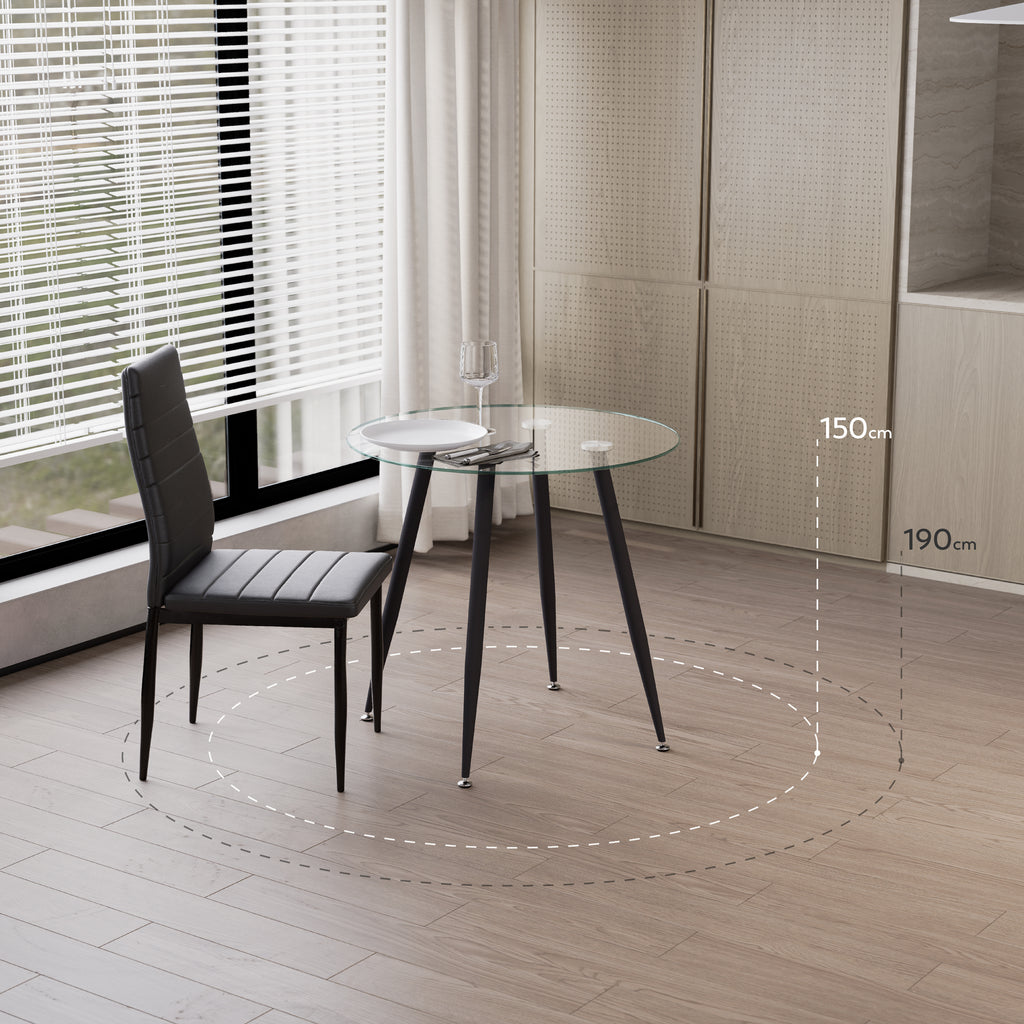 CORIN - Mesa de jantar com tampo de vidro