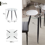 CORIN - Mesa de jantar com tampo de vidro