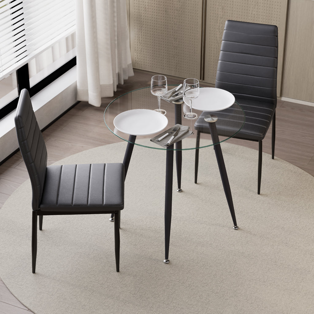 CORIN - Mesa de jantar com tampo de vidro