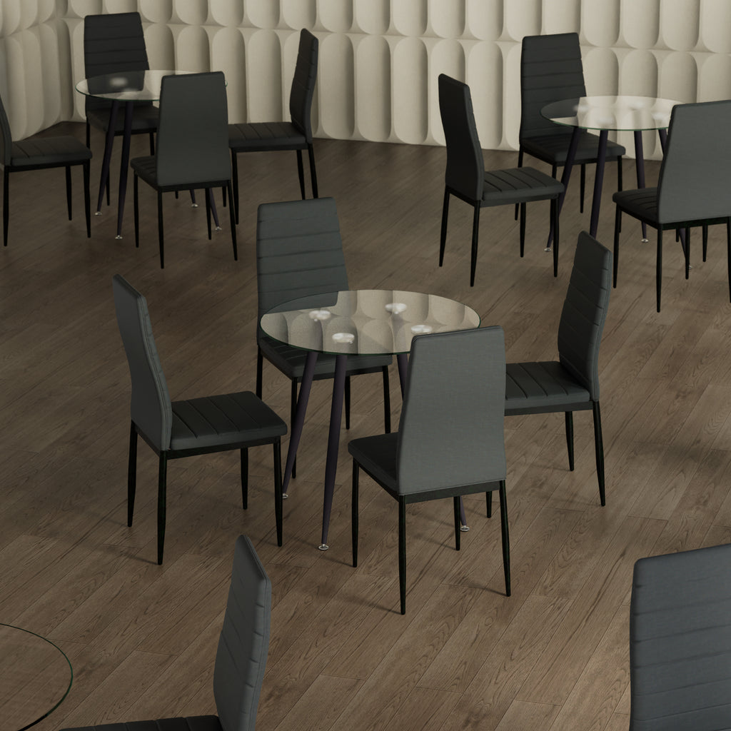 CORIN - Mesa de jantar com tampo de vidro