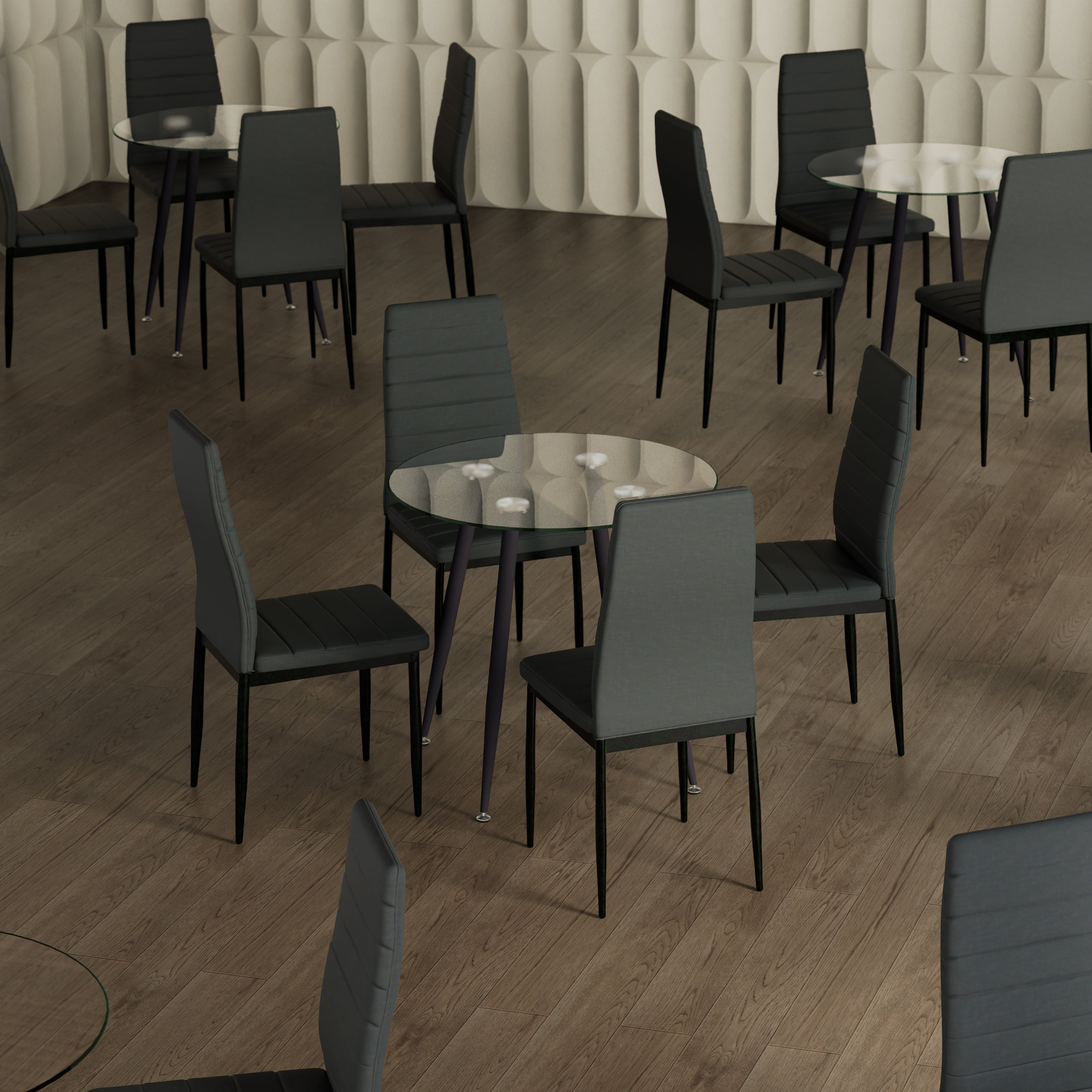 CORIN - Mesa de jantar com tampo de vidro