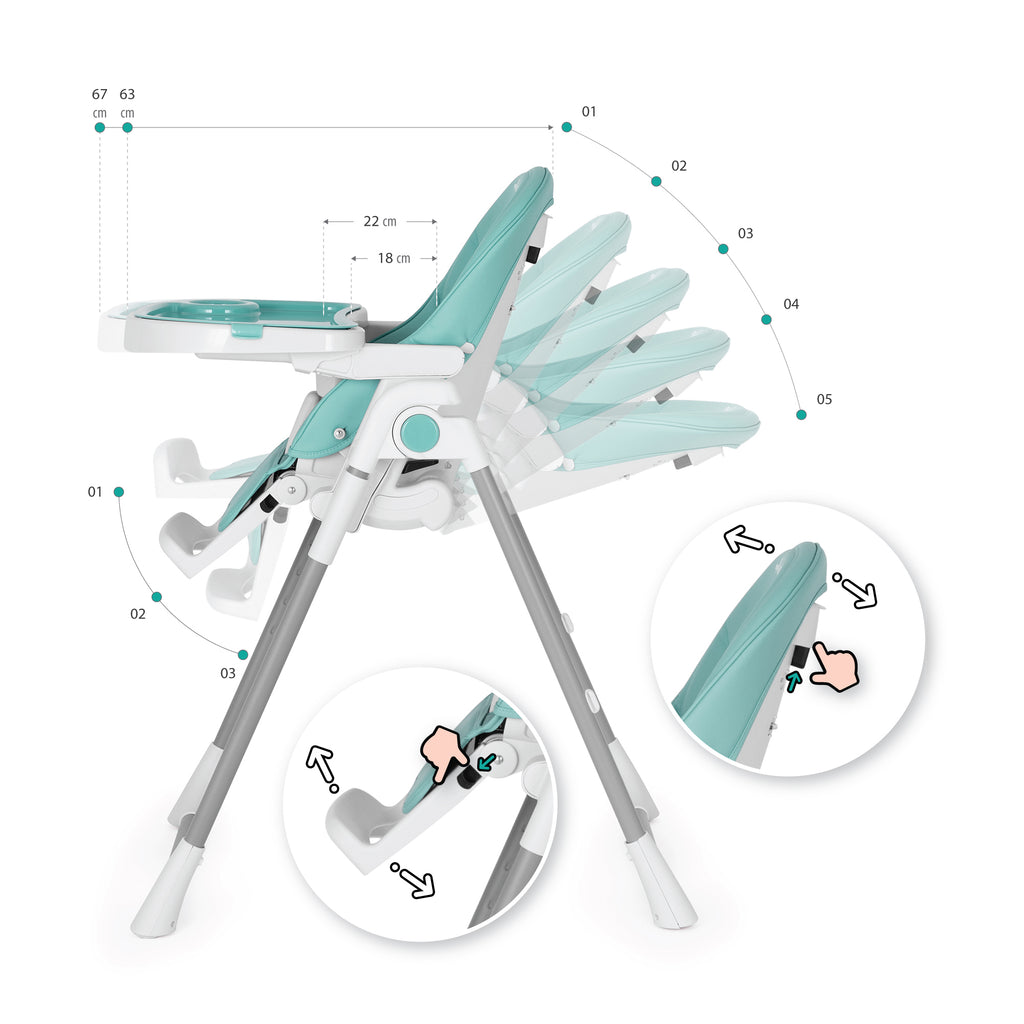 TANELI - Cadeira baixa/alta para bebé