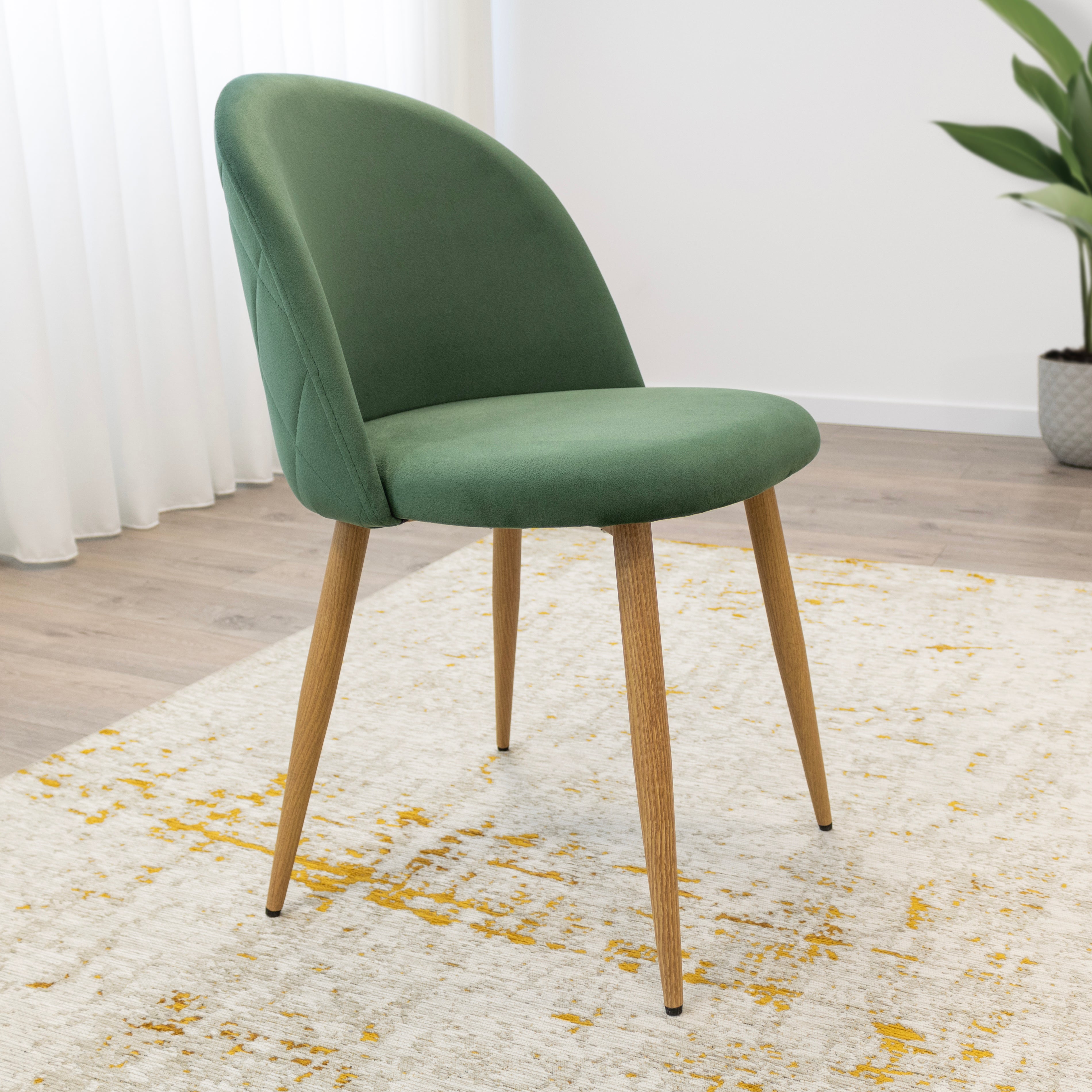 BELLAMY - Conjunto de Cadeiras de Refeição com Tecido em Veludo