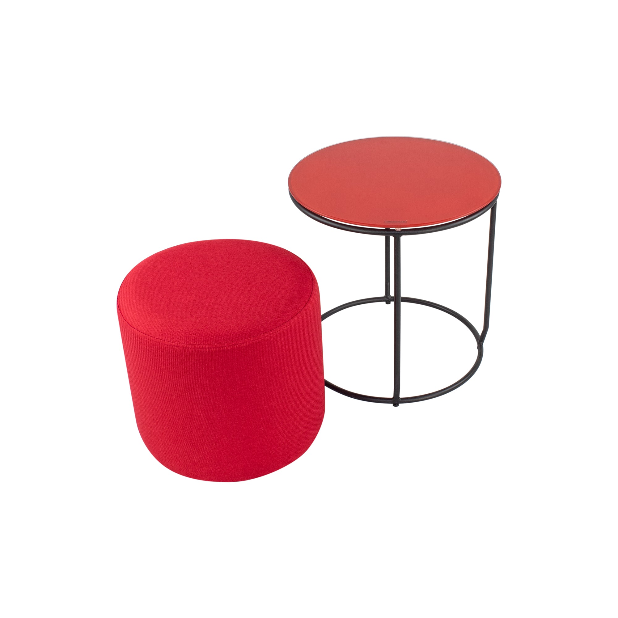 JASPER - Mesa de apoio com pufe embutido