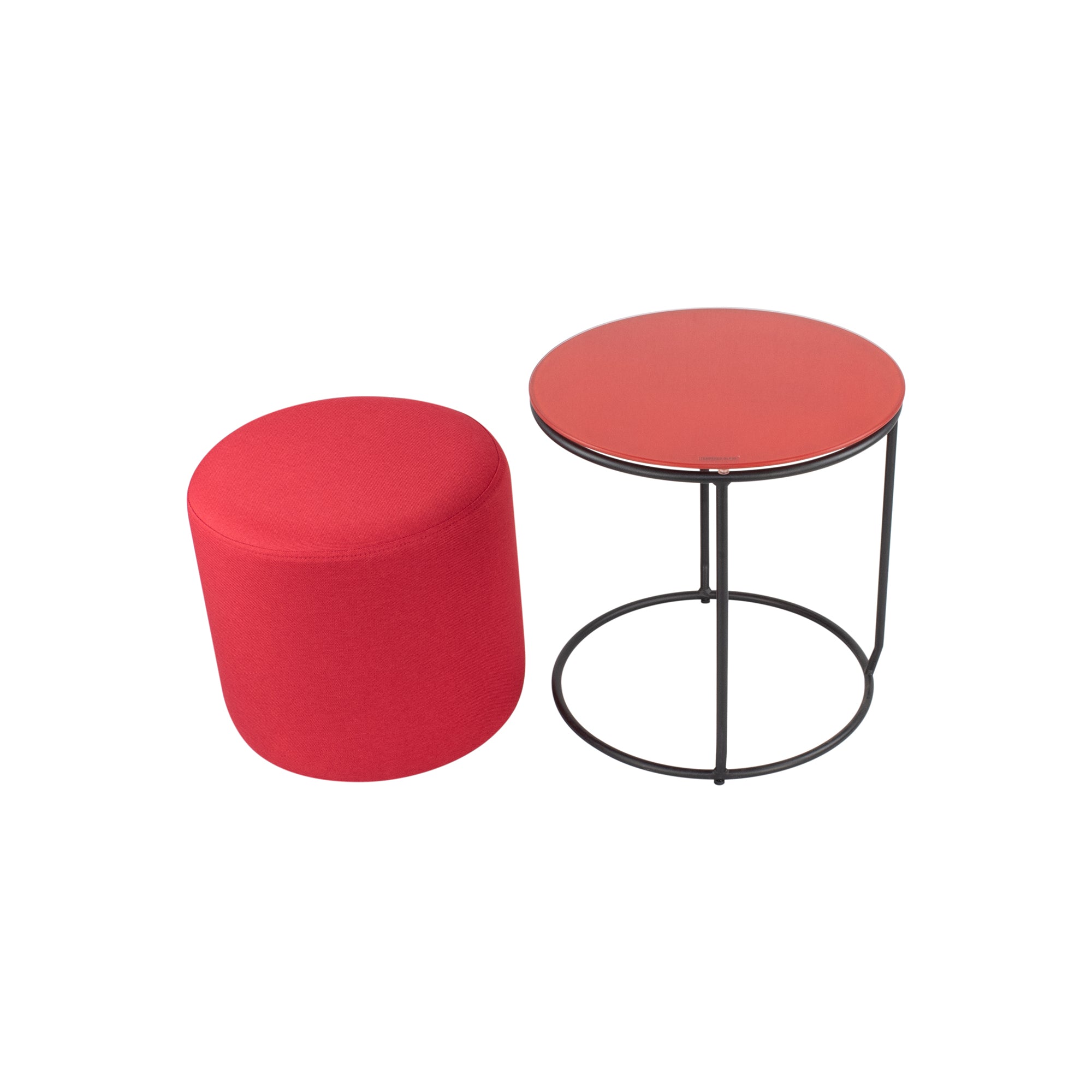 JASPER - Mesa de apoio com pufe embutido