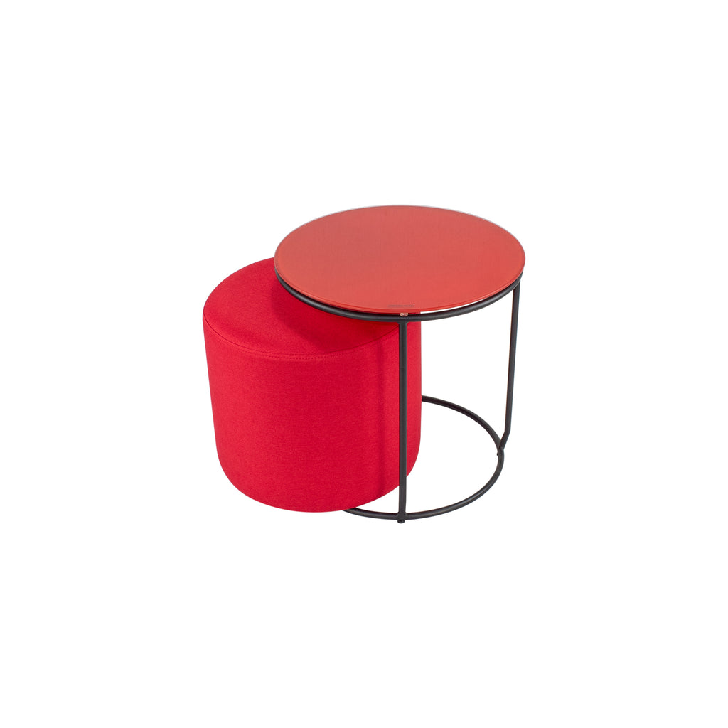 JASPER - Mesa de apoio com pufe embutido