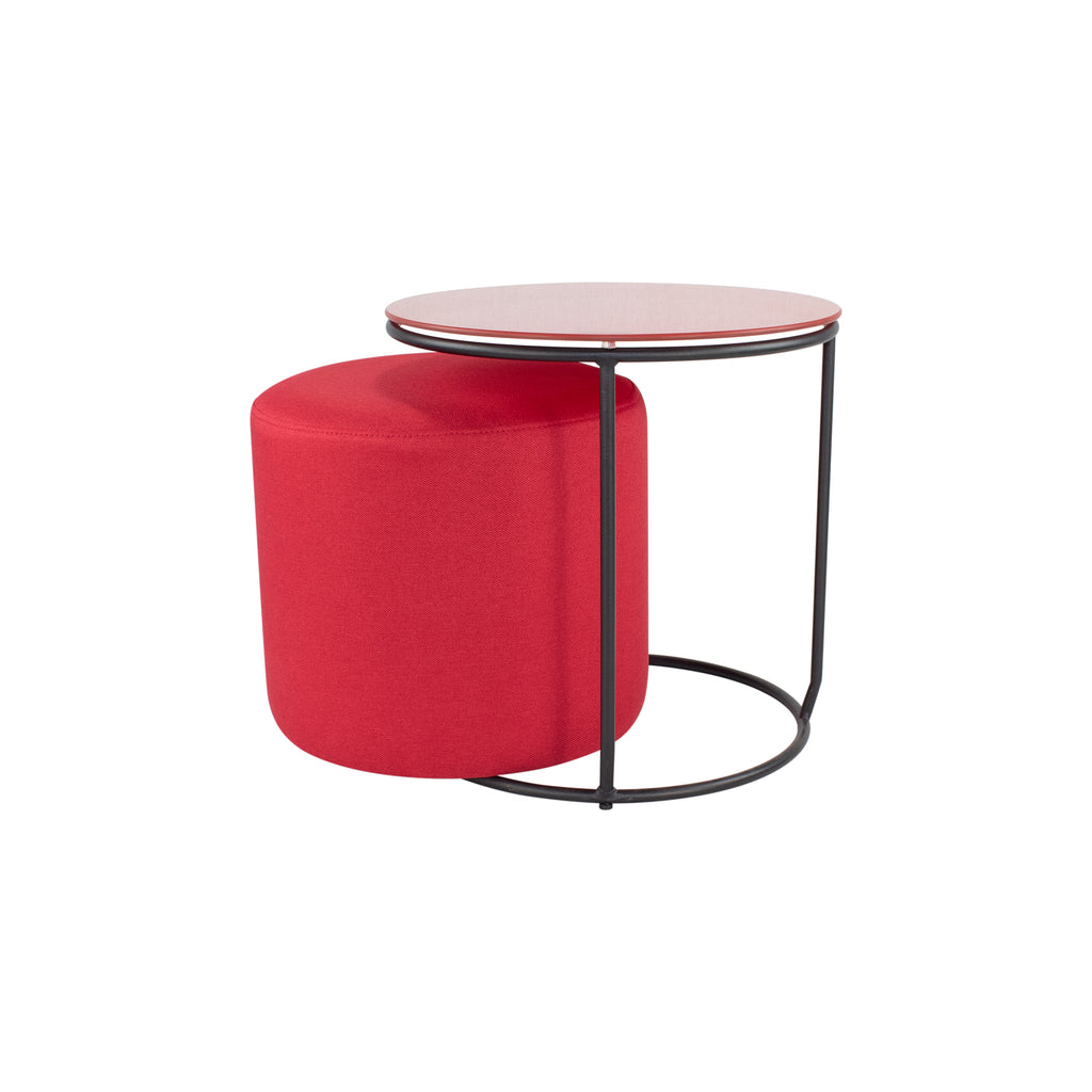 JASPER - Mesa de apoio com pufe embutido