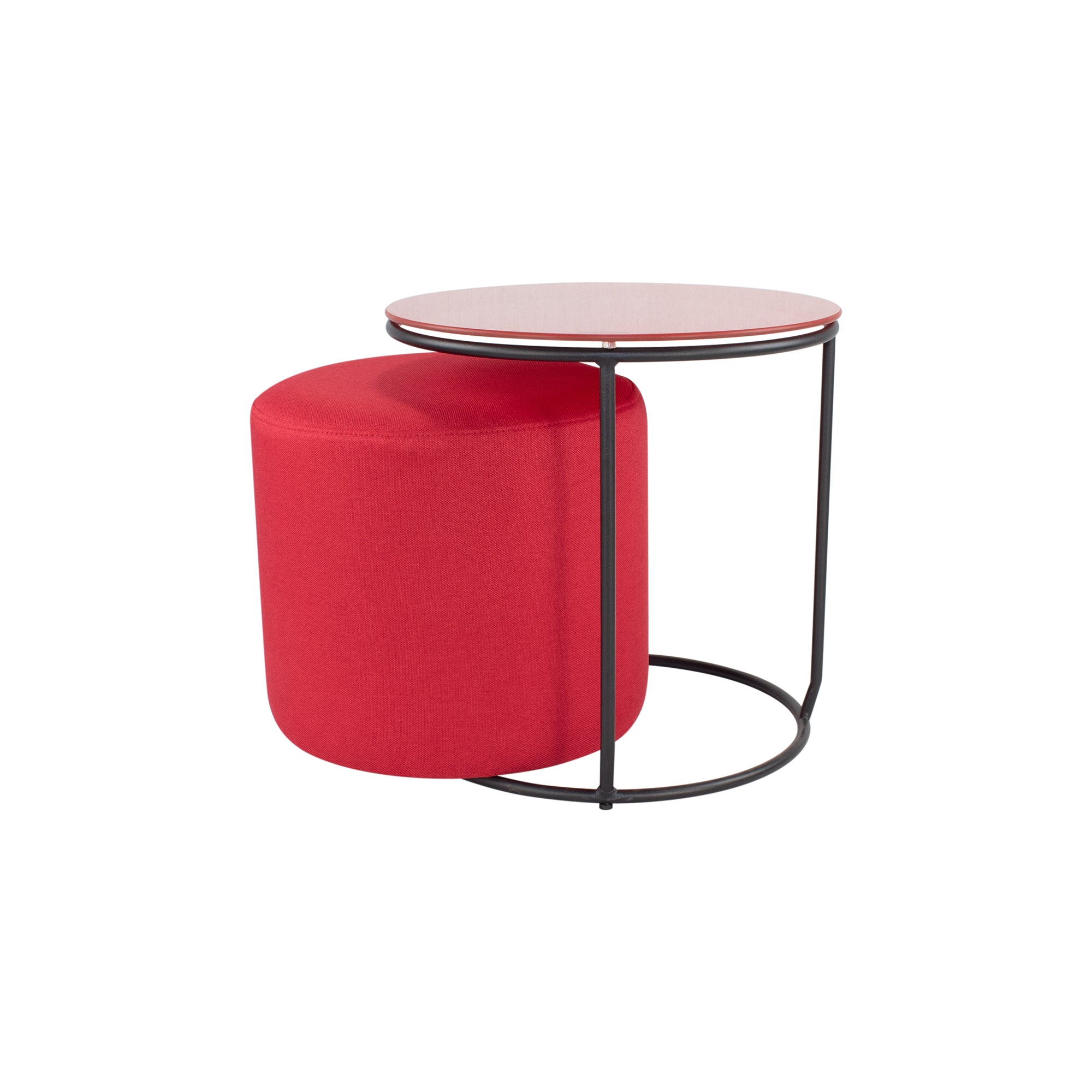 JASPER - Mesa de apoio com pufe embutido