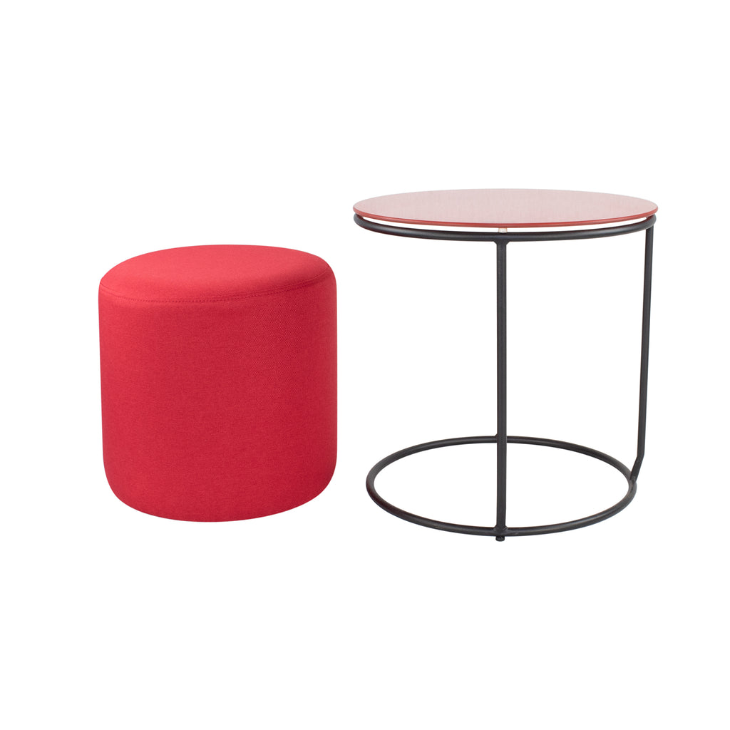 JASPER - Mesa de apoio com pufe embutido