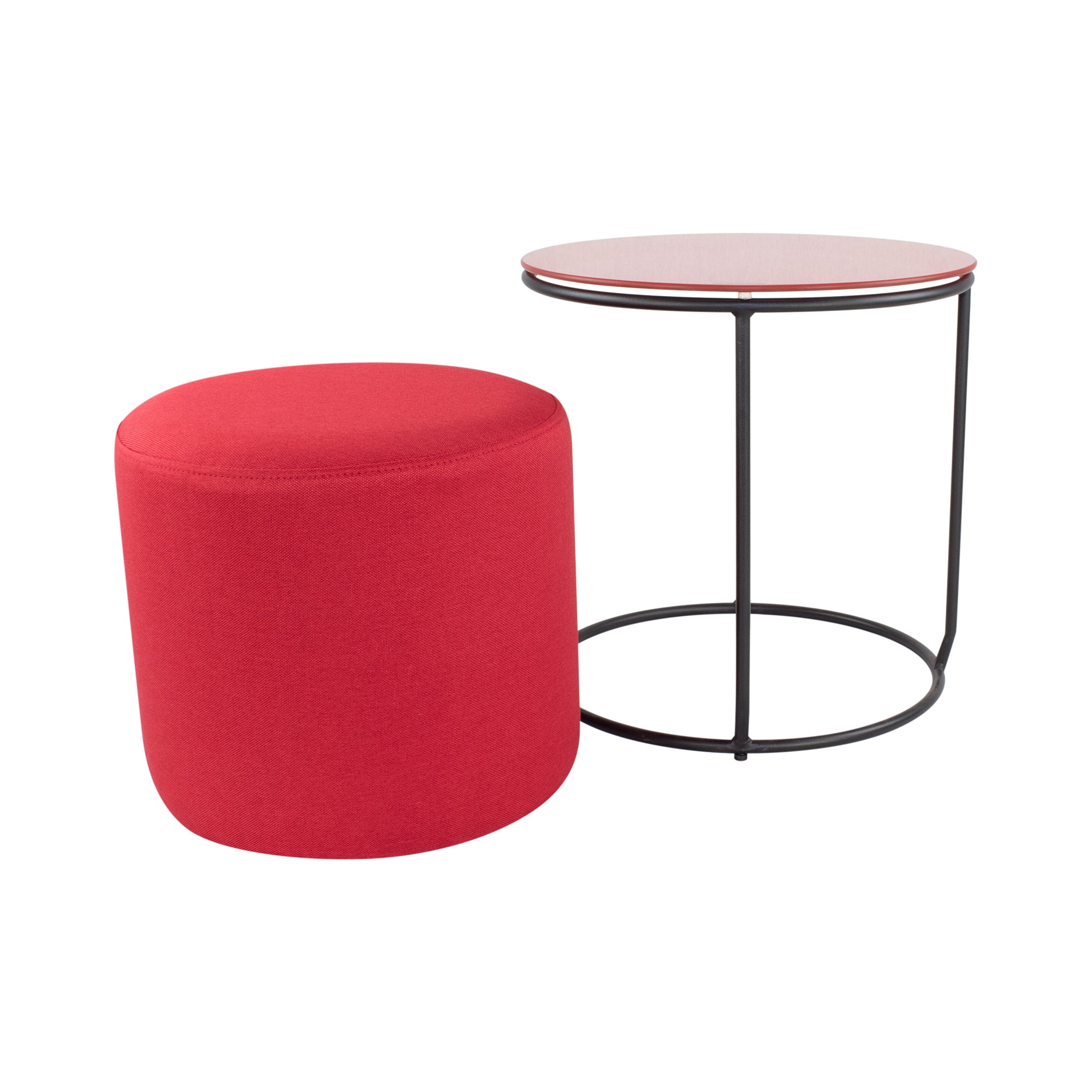 JASPER - Mesa de apoio com pufe embutido