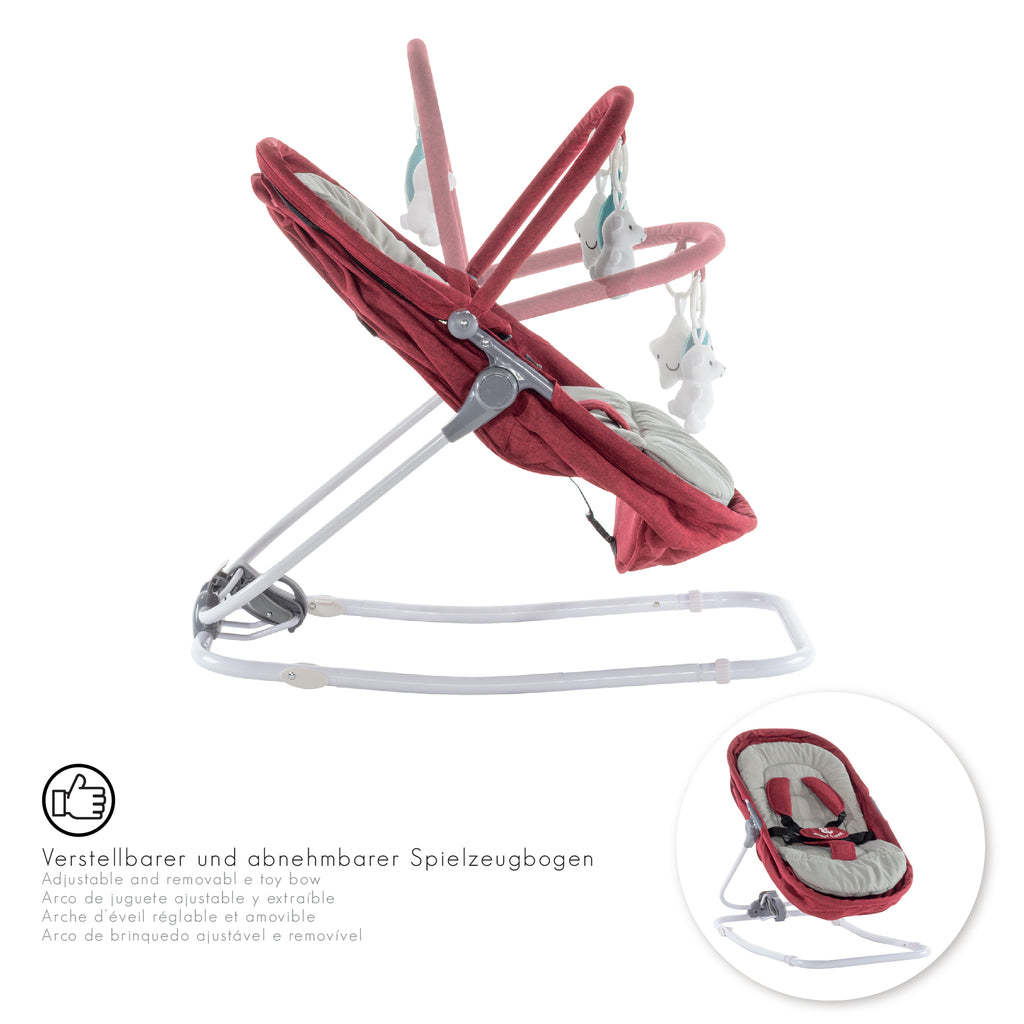 VIGO - Espreguiçadeira & Berço com Cobertura e Arco de Brincar Removivél