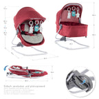 PAVO - Espreguiçadeira e Berço com Rede Mosquiteira, Cobertura e Arco Removível