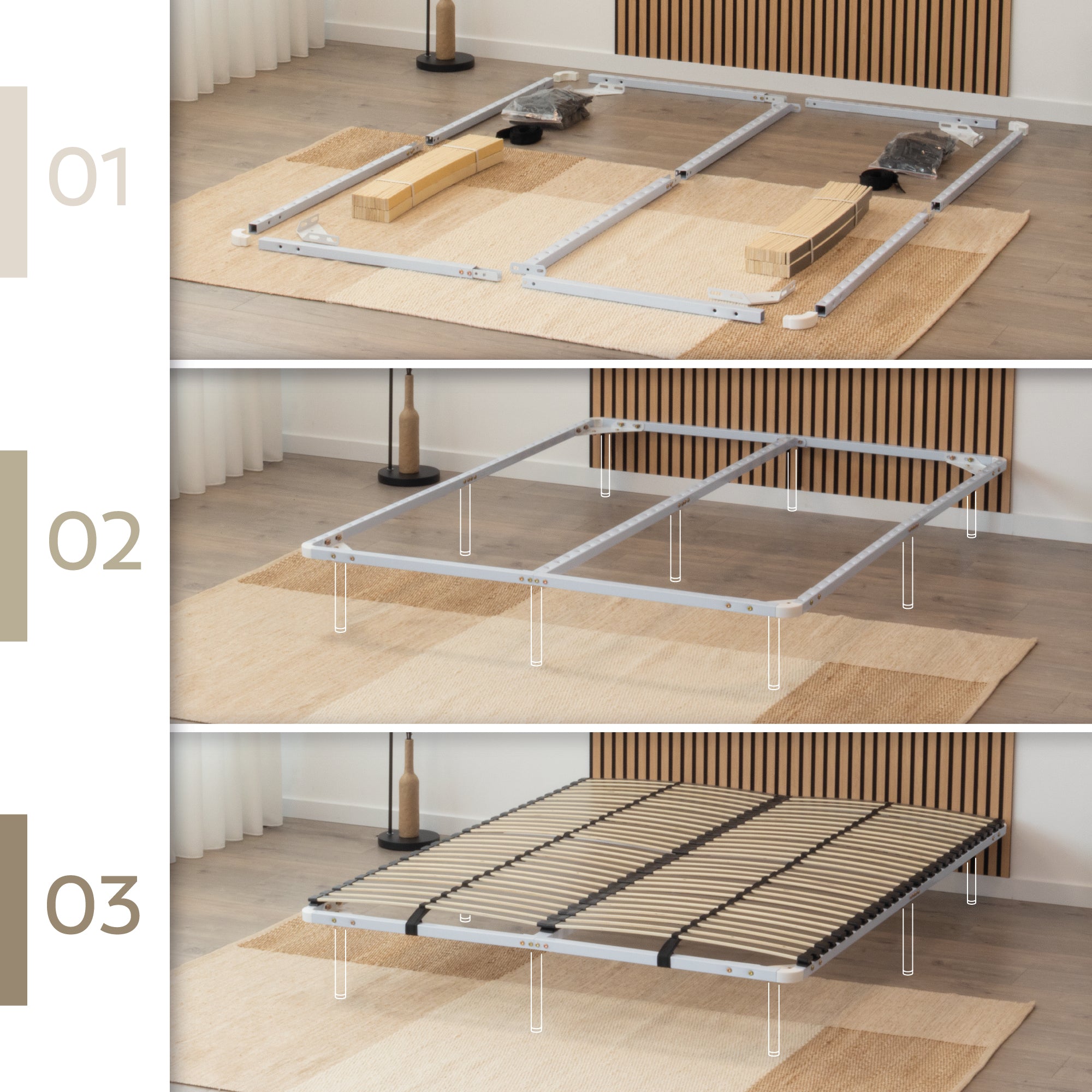 IF02 – Estrado ortopédico multilâminas com estrutura metálica reforçada – com ou sem pés