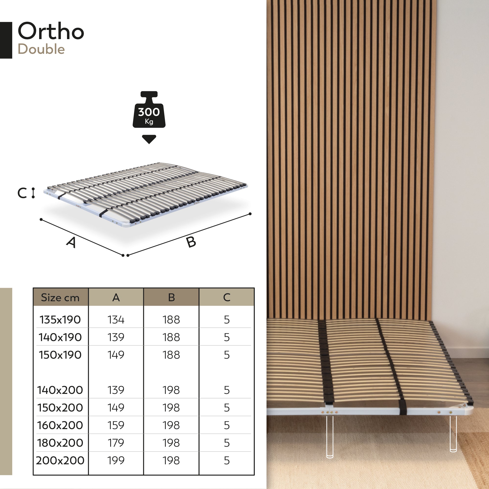 IF02 – Estrado ortopédico multilâminas com estrutura metálica reforçada – com ou sem pés