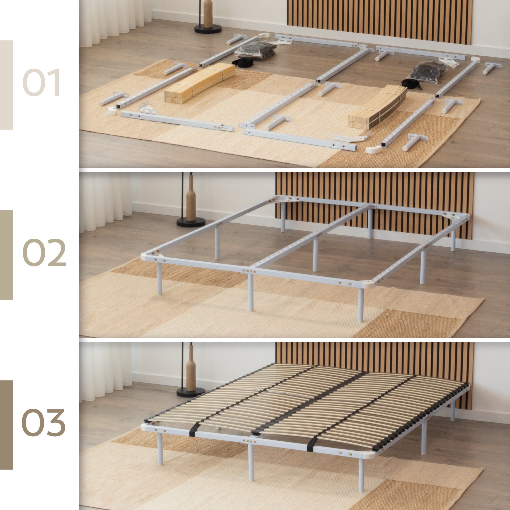 IF02 – Estrado ortopédico multilâminas com estrutura metálica reforçada – com ou sem pés
