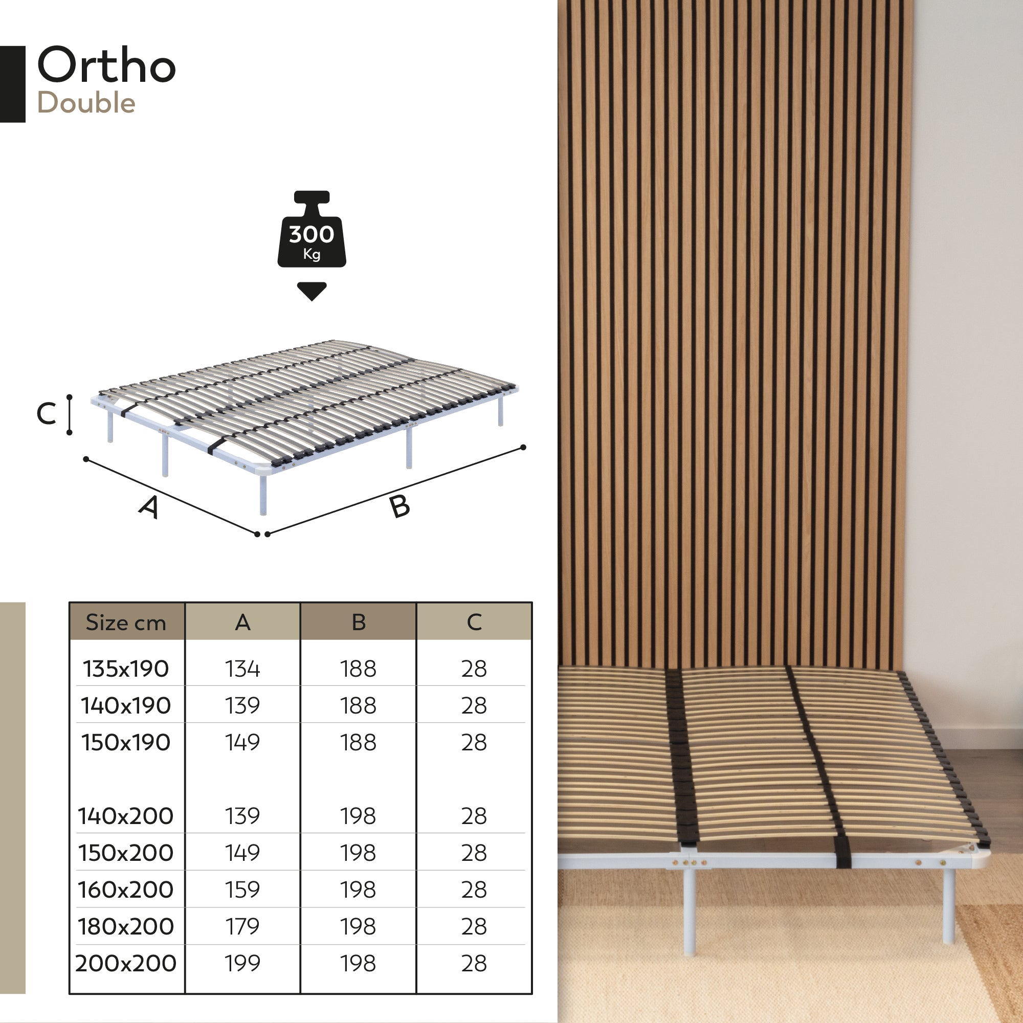 IF02 – Estrado ortopédico multilâminas com estrutura metálica reforçada – com ou sem pés