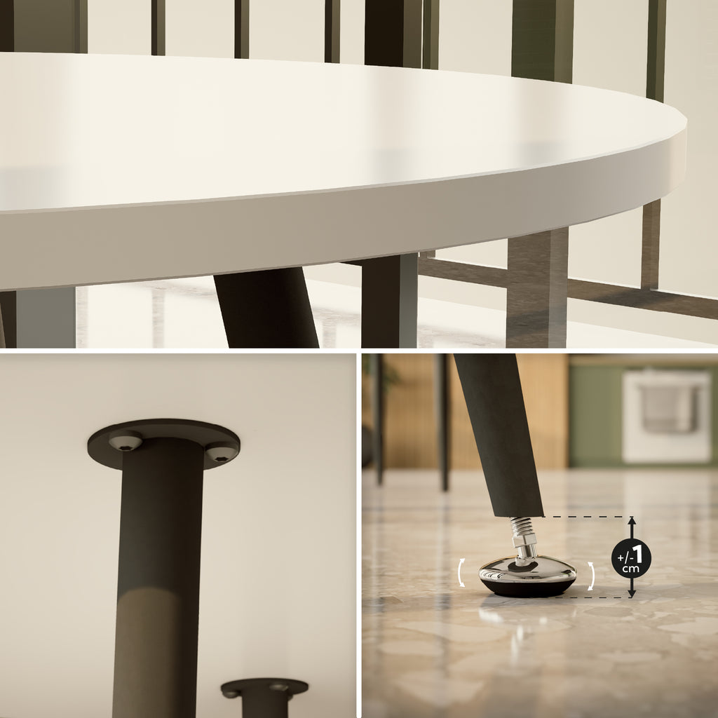 CORIN - Mesa de jantar com tampo de melamina