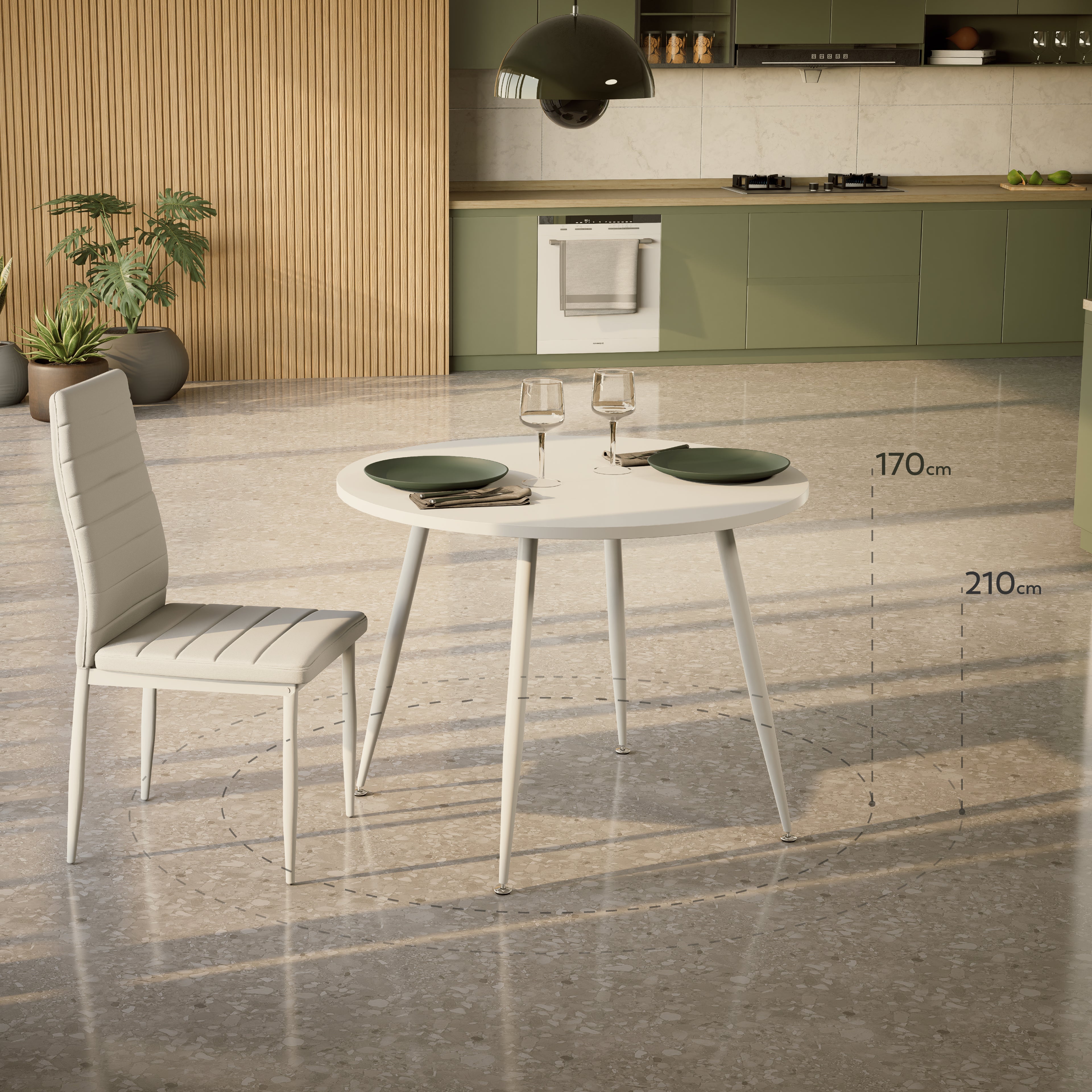 CORIN - Mesa de jantar com tampo de melamina