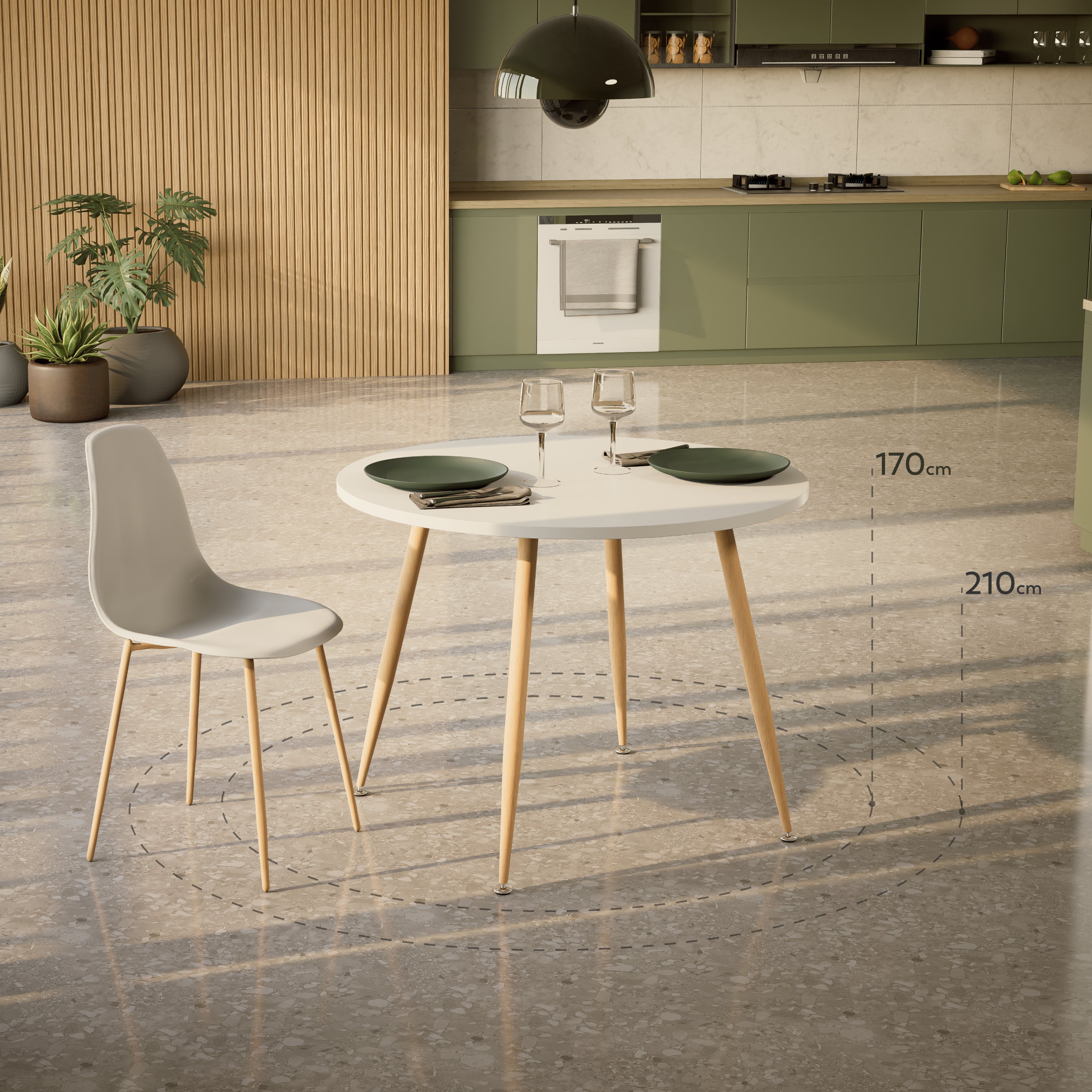 CORIN - Mesa de jantar com tampo de melamina